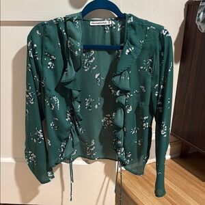 Abercrombie & Fitch Green Floral Blouse